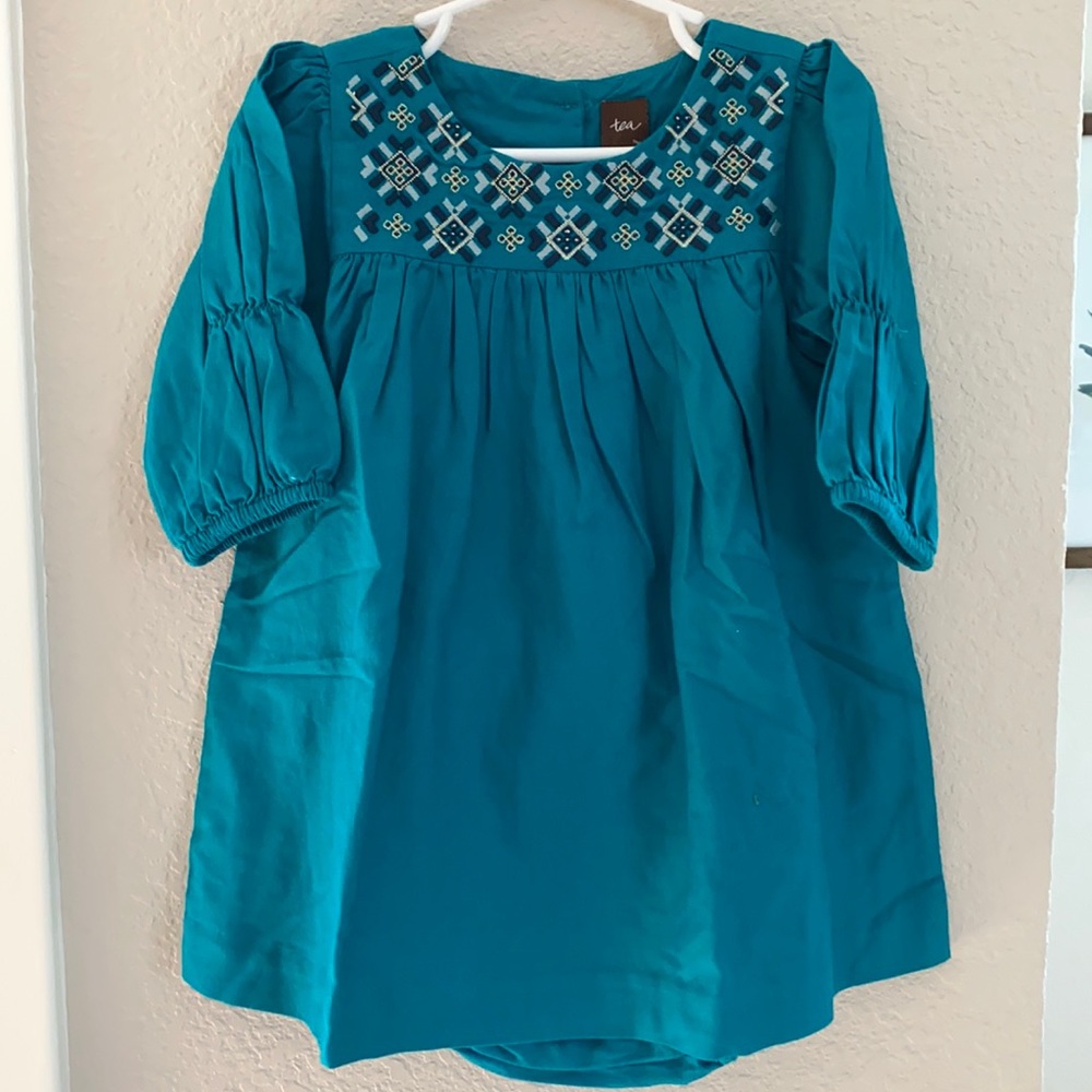 NWT teal embroidered dress with bloomers